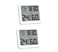 Toddmomy Lot De 2 Thermomètres Et Hygromètres Numériques Innovants Pour La Maison Et Le Bureau Avec Horloge Et Enregistrements Max/min