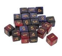 Toddmomy Lot de 20 Dés de Jeu de Table Gravés D6 - Cubes Numériques Scintillants sur Le Thème de l'espace - Pièces de Rechange pour Jeux de Stratégie Et de Guerre