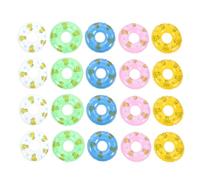 Toddmomy Lot de 20 Mini Bouées de Natation en PVC Colorées pour Maison de Poupée, Accessoires Photo, Décorations de Fête, Jouets Bain et Anniversaire, Petits Anneaux Ludiques pour Garçon