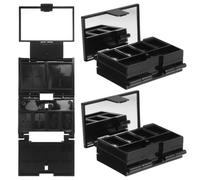 Toddmomy Lot de 3 palettes à fards à paupières vides : godets à maquillage à 3 compartiments, mini-plateau de rangement portable rechargeable pour cosmétiques maison, fards à paupières, rouges