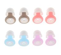 Toddmomy Lot de 4 paires de bouchons d'oreilles en silicone pour dormir - Bouchons d'oreilles antibruit avec 8 embouts interchangeables pour concerts et avions - Blocage du bruit, 4 couleurs