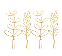 Toddmomy Lot de 4 Petits Treillis pour Plantes en Pot - Treillis en Fil de Fer doré en Forme de Feuille - Tuteurs pour tiges de Plantes grimpantes en Pot de Fleurs - Hauteur : 30 cm