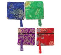 Toddmomy Lot de 4 Pochettes Chic en Coton et Polyester Fermeture Éclair pour Rangement de Ruban Adhésif Ongles et Petits Bijoux, Détails Délicats et Résistantes à l'usure Couleur Aléatoire