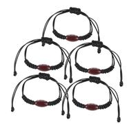 Toddmomy Lot de 5 Bracelets de Sport Tressés Rugby Ajustables en Corde Polyester Solide pour Hommes et Femmes, Accessoires Thématiques Sportifs pour Fans, Usage Quotidien et Événements