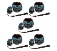 Toddmomy Lot de 5 Mini Urnes Funéraires en Céramique pour Animaux de Compagnie Urnes Commémoratives Bleues Petite Taille Boîte pour Cendres de Chien et Chat Souvenir Discret et Solide