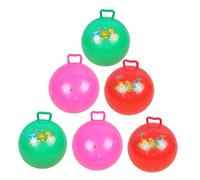 Toddmomy Lot de 6 Ballons Sauteurs pour Garçon et Filles Poignée, Grosse Taille 25 Cm, Balle Rebondissante Gonflable en Matériau Résistant, Jeux D’extérieur ’intérieur, Couleur Aléatoire
