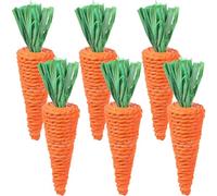 Toddmomy Lot de 6 Jouets Radis à Mâcher pour Petits Animaux de Compagnie Molaire Tissé à la Main Jeu de Dentition pour Lapin Hamster Cochon D’Inde Accessoire Naturel Anti-Ennui