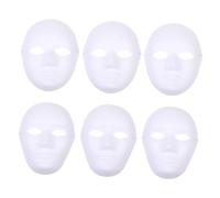 Toddmomy Lot de 6 Masques en Papier Blanc à Peindre DIY pour Garçon et Filles, Masque Non Peint Facile à Colorier, pour Activités Scolaires et Fêtes Costumées