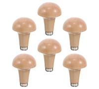 Toddmomy Lot de 6 Poignées Ergonomiques en Bois pour Lime à Main Forme Champignon, Accessoires de Remplacement pour Outils de Sculpture sur Bois et Métaux