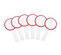 Toddmomy Lot de 6 Tableaux de Score Effaçables à Sec Ronds 10x20 Cm, Panneau Rigide Rouge, Mini Tableaux Portables pour Juges et Vote, Fourniture de Bureau et Événement Sportif