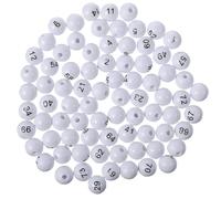Toddmomy Lot de 75 Boules Blanches Numérotées en Plastique pour Tirage Sort, Résistantes à l'usure et Légères, pour Jeux de Loto et Fêtes la Maison