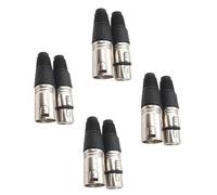 Toddmomy Lot de 8 Connecteurs XLR 3 Broches Mâles et Femelles, Prises Audio pour Microphone, Compatibles DMX, 4 Mâles 4 Femelles, Connecteurs XLR Robustes pour Usage Professionnel