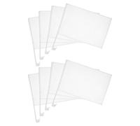 Toddmomy Lot de 8 drapeaux de voiture à sublimation : drapeaux blancs vierges pour fenêtre de voiture avec poteau, à faire soi-même, pour un festival de jardin extérieur patriotique de Noël