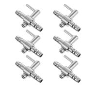 Toddmomy Lot de 8 Vannes de Régulation de Débit d'air en Acier Inoxydable pour Aquarium, Levier de Commande Unidirectionnelle, Connecteurs Solide pour Pompe à Air, Accessoires Réglables