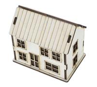 Toddmomy Maison Miniature en Bois Sculpté Lisse pour Décoration Intérieure, Modélisme Architectural, Scène De Village De Noël, Beige, Prête à L’Emploi