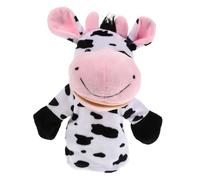 Toddmomy Marionnette Main Peluche Vache Noire et Blanche avec Bouche Mobile pour Jeux de Rôle Garçon Fille Animal Ferme Créatif pour Storytelling et Imagination