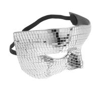 Toddmomy Masque Demi-visage Argenté en Plastique à Surface Réfléchissante pour Fêtes D'halloween et Clubs, Respirant et Stylé Disco Rétro Futuriste