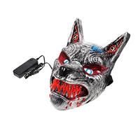 Toddmomy Masque LED Halloween Loup Lumineux Effrayant pour Soirée Déguisée Carnaval Cosplay et Confortable sans Batterie