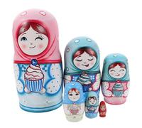Toddmomy Matriochka Poupées Familiales De Nidification pour Les Enfants Poupées Gigognes pour Enfants Nidification De Fait Main pour Les en Bois