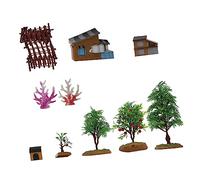 Toddmomy Mini Farmhouse Model Set with Plant Dog House Fence and Tree Educational Micro Landscape Farm Toy for Creative Play and Parent Child Interaction