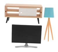 Toddmomy Mini Meuble Maison Poupée TV avec Lampe Bleue Décoration Réaliste pour Maison Miniature Accessoire Scène Poupée Set