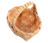 Toddmomy Mini Panier en Bois Tressé Poignée, Corbeille Décorative Portable pour Fruits, Accessoire Photo Polyvalent pour Studio et Décoration Intérieure