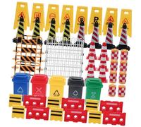 Toddmomy Mini Panneaux de Signalisation Routière Jouets Educatifs Simulés pour Garçon Fille Apprentissage Sécurité Barricades Modèles Compacts Couleurs Réalistes pour Maison École