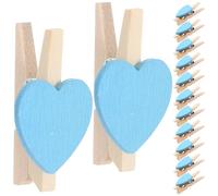 Toddmomy Mini Pinces à Linge pour Décoration et Fixation Lot de 50 en Bois Bleu de Cœur pour Suspendre Photos et Créer Un Joli Fond