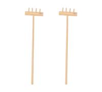 Toddmomy Mini Râteau De Jardin Zen à 4 Dents en Bambou Naturel, Outil pour Bac à Sable De Contemplation Au Bureau, Lot De 2 Pièces 14cm x 3,5cm, Accessoire Décoratif Écologique pour Relaxation