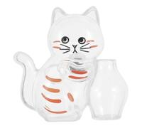 Toddmomy Mini Vase à Moustaches de Chat - Aimant de réfrigérateur en Forme de Moustaches de Chat, Vase Miniature Transparent de 8 cm pour décoration commémorative d'animaux de Compagnie,