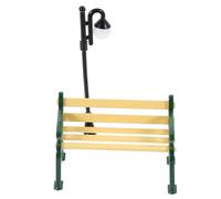 Toddmomy Miniature de Banc et Lampadaire Accessoires de Jardin Miniatures pour Décoration de Maison et Paysage Banc Vert Lampadaire Courbé