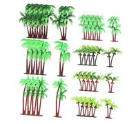 Toddmomy Miniature Plastic Coconut Palm Trees Set Lightweight Diorama Model for Tropical Beach Garden Decoration and Train Railway Landscape