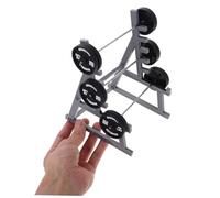 Toddmomy Miniature Squat Rack Pen Holder Set with Barbell for Desk Fitness Decor Portable Gym Model for Weightlifting Fans Compact Home and Office Accessory