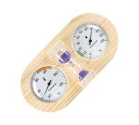 Toddmomy Minuteur de Sauna 15 avec Sablier en Bois Violet Thermomètre-Hygromètre Mécanique Précis pour Sauna Contrôle de Température et Humidité Accessoire Spa pour Bien-Relaxation