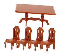Toddmomy Mobilier Miniature pour Maison de Poupée Table et Chaises Accessoires pour Décoration et Jeux Éducatifs Modèle avec Bords Arrondis et Surface Lisse