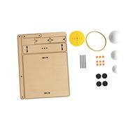 Toddmomy Modèle à Trois sphères modèle de planétarium Orbital modèle de système Solaire pour Les Enfants enseignement des Sciences astronomiques Jouets mécaniques solaires en Bois
