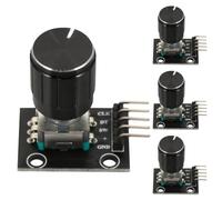 Toddmomy Module encodeur rotatif 360° (lot de 4), 5 broches KY-040, montage sur panneau, arbre métallique avec bouton-poussoir pour prototypage de contrôleurs de robotique CNC