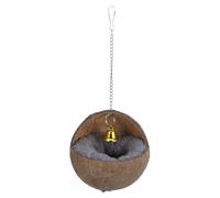 Toddmomy Nid Suspendu en Coque Naturelle pour Oiseaux Moyens et Petits, Supportant Comportements Alimentaires Sains avec Coussin Confortable pour Cage à Oiseaux