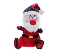 Toddmomy Noël pour Chien Père Noël Peluche avec Couineur à Mâcher Interactif pour Chiots Molaire Joyeux pour Animaux pour Câlins et Jeux Intérieurs Extérieurs