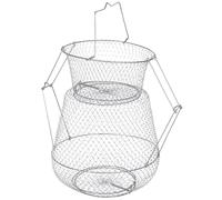 Toddmomy Panier Filet de Pliable Acier Inoxydable Panier Maille Portable pour Carpes Crabes et Poissons avec Fond Plat Antidérapant Filet de Capture et Résistant