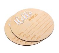 Toddmomy Panneau D'annonce de Naissance et Finition Délicate en Bois Rond 2 Pcs Design Simple Ajoutant une Atmosphère Joyeuse pour Décoration Baby Shower