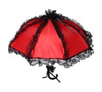 Toddmomy Parasol de Mariage en Dentelle Rouge, Parapluie Décoratif pour Cérémonie Extérieure, Ombrelle Légère Vintage pour Séance Photo et Décoration Nuptiale