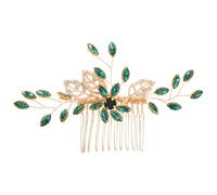 Toddmomy Peigne à Cheveux Fixation Sécurisée, Accessoire Élégant en Alliage Vert Cristaux Scintillants de Mariée pour Événements de Mariage