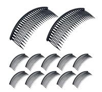 Toddmomy Peigne Latéral 24 Dents 12 CM en Plastique Noir 48 Pièces Accessoires de Coiffure pour Mariage et Usage Quotidien Contrôle des Mèches Rebelles