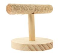 Toddmomy Perchoir à Oiseaux en Bois, Support Stable Rond Khaki | Jeu Antistress, Décor de Bureau, pour Conures et Petits Animaux, Simple et Délicat