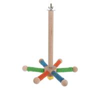 Toddmomy Perchoir Rotatif pour Perroquets en Bois Corde de Chanvre, Interactif à Mâcher pour Centre D'activité, Réduit la Solitude et Stimule L'engagement Long Terme