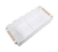 Toddmomy Petit Panier de Rangement Tressé Rectangulaire Blanc avec Poignées | Corde Papier Tressée, Structure Ajourée Façon Osier, pour Bureau, la Cuisine et Étagère