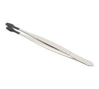 Toddmomy Pince à Épiler à Pointe Plate en Acier Inoxydable 15 Cm Revêtement en Caoutchouc Antidérapant Noir, Outil Polyvalent pour Bijoux, Timbres, Pièces de Monnaie et Loisirs Créatifs