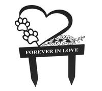 Toddmomy Plaque commémorative pour Animaux de Compagnie mémorial de Chien pour Jardin de l'animal commémoratif Plaque de Chien avec des enjeux Métal Noir