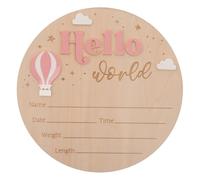 Toddmomy Plaque de naissance en bois avec nom et panneau pour nouveau-né